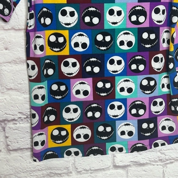 Lularoe x Disney Nightmare Before Christmas Jack Skellington Color Block Tee - Picture 6 of 10